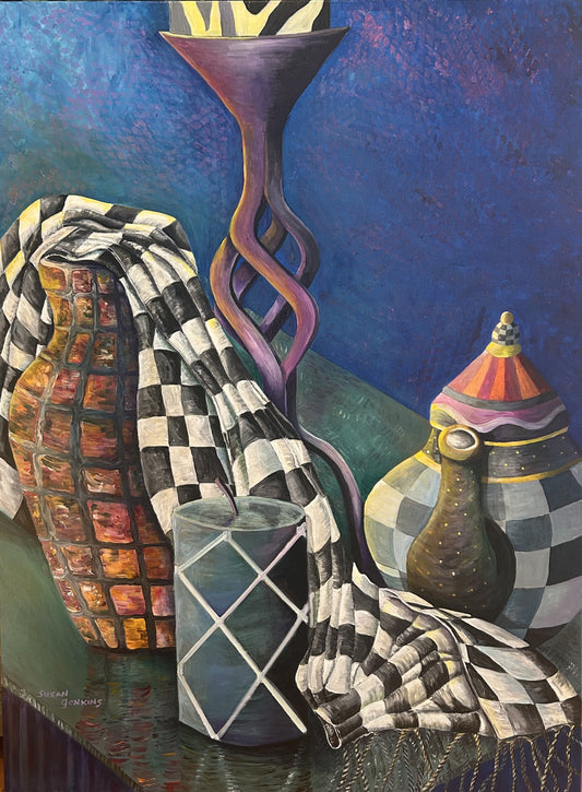 Still Life with plaid Scarf